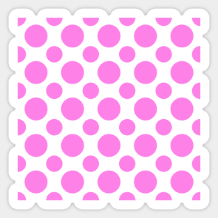 Pink and white polka dots Sticker